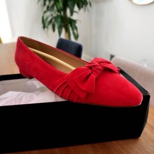 Talbots Red Pop Edison Bow Flats 11M — NWT